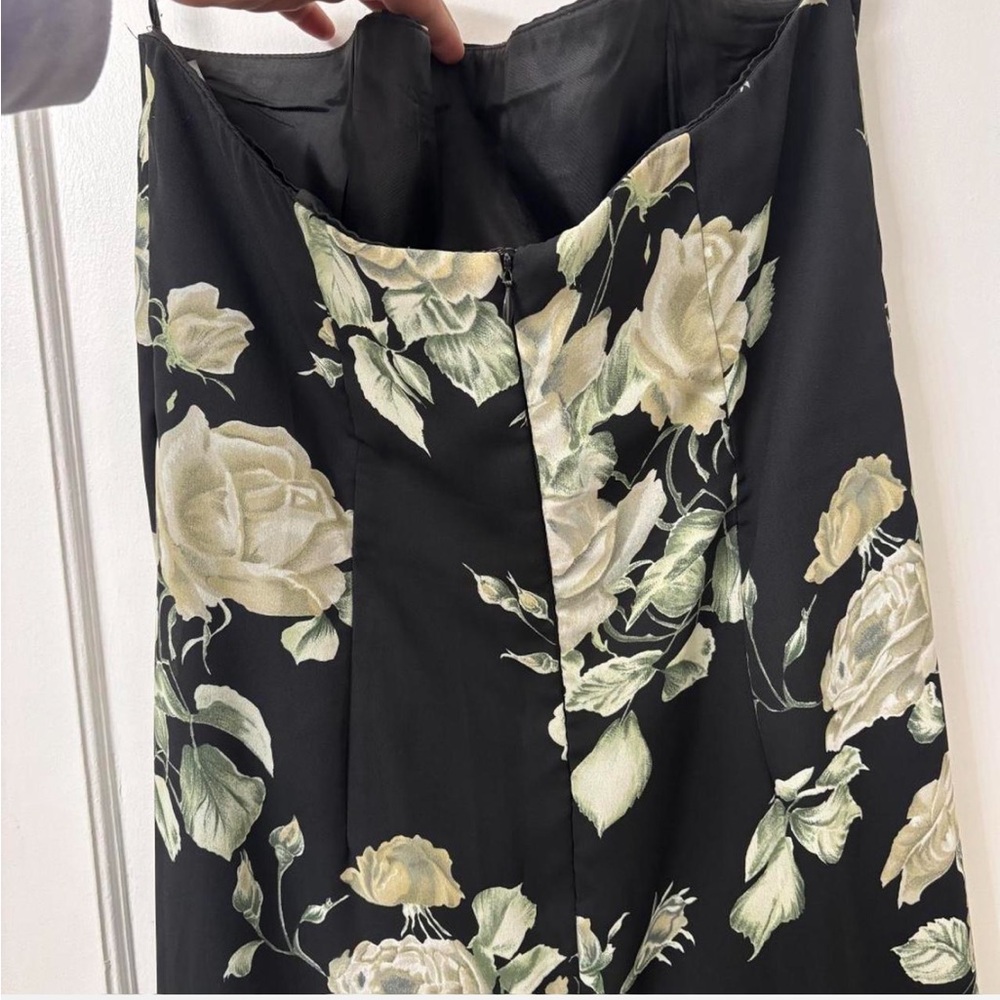 Scott McClintock Black Floral Strapless Dress - Picture 4 of 6